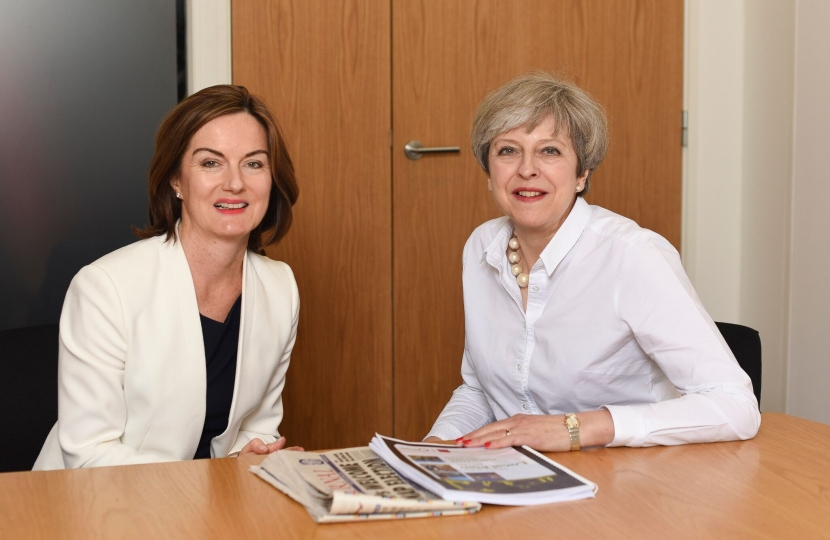 Lucy Allan and Theresa May 