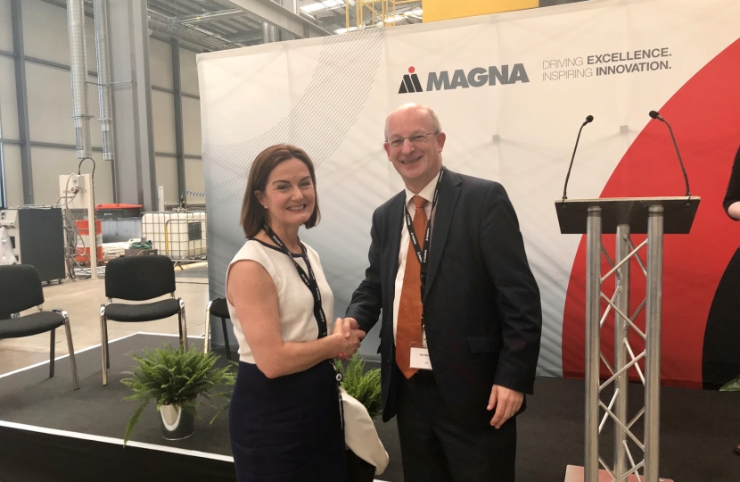 Lucy Allan MP with Ian Harnett, Executive Director of Global Purchasing, Jaguar Land Rover