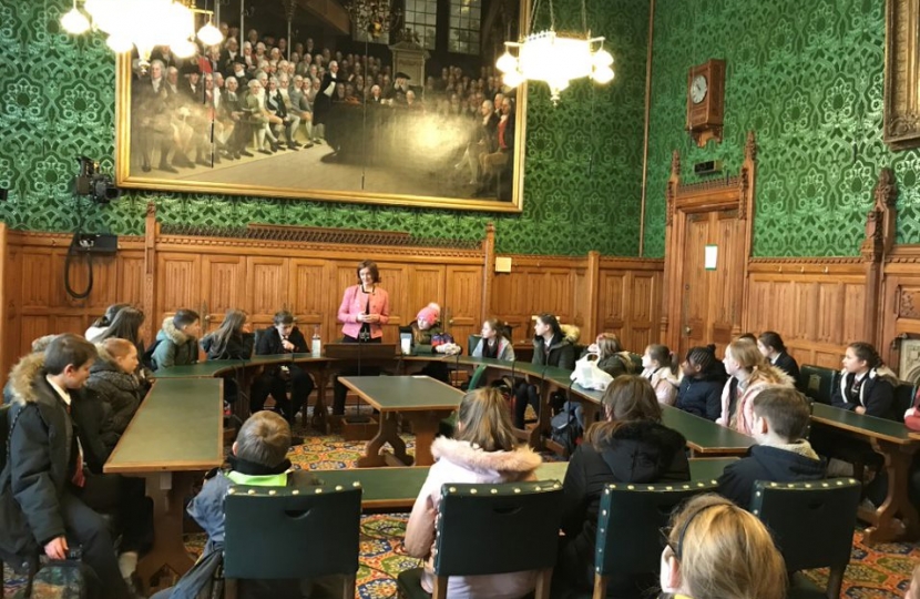 Lucy hosts a Telford school in Parliament