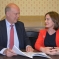 Lucy Allan discussing Telford's transport links with the Transport Secretary