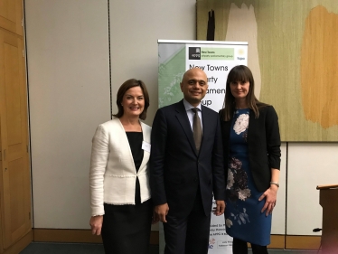 Lucy Allan MP with the Secretary of State, Sajid Javid, and TCPA Chief Exec, Kate Henderson