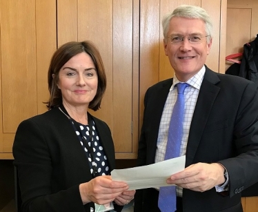 Lucy Allan with Rail Minister Andrew Jones MP 