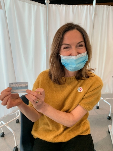 Lucy Allan MP receives first vaccine dose